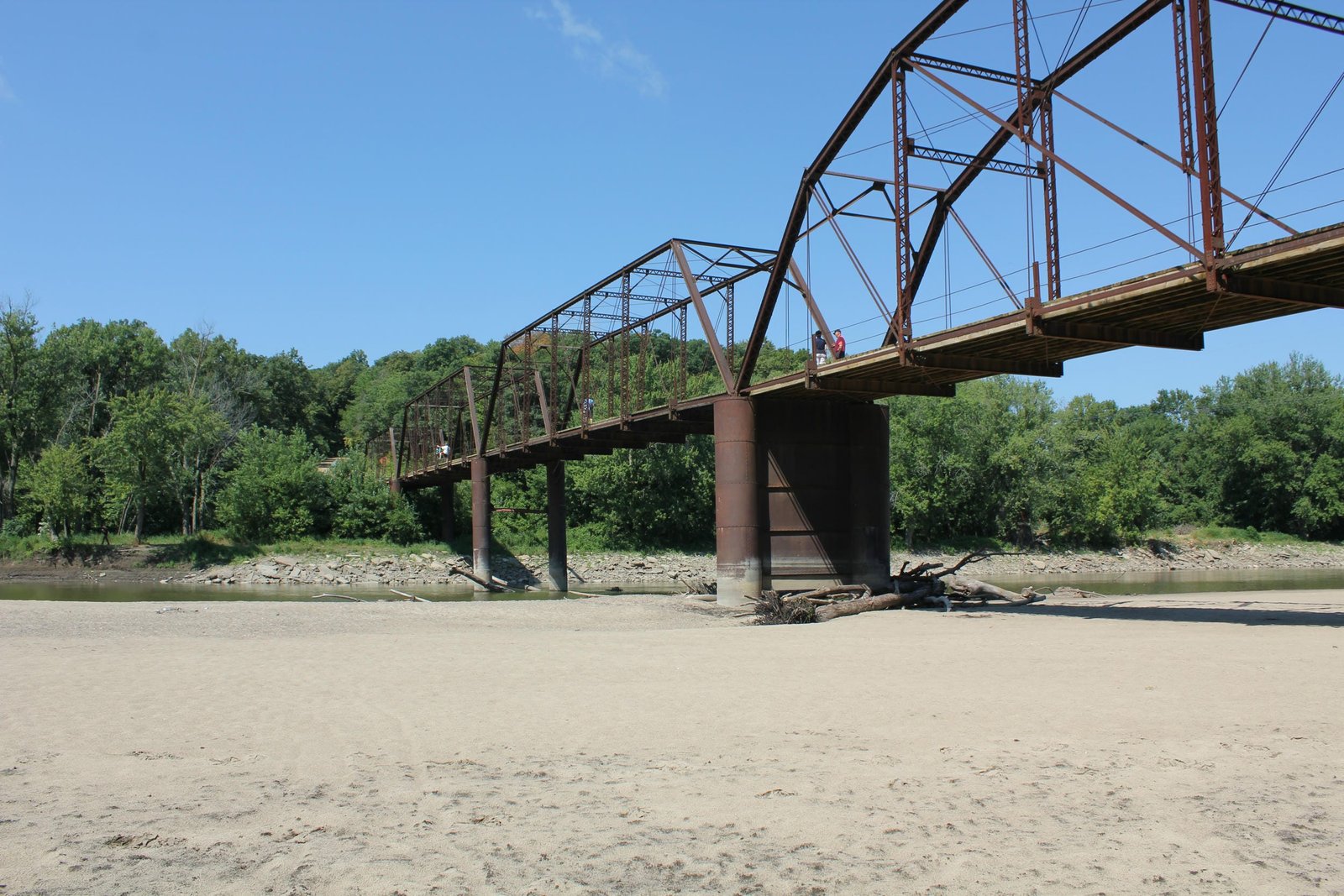 Wagon Wheel Bridge, which was once located upstream.  Built 1909, collapsed and demolished 2016.